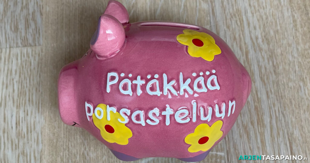 Arjentasapaino.fi: Parhaat säästövinkit -säästöpossu